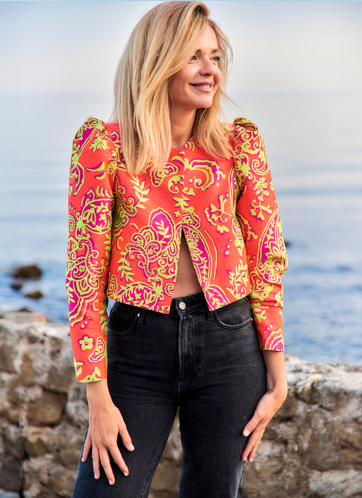 CHAQUETA PAISLEY FLÚOR