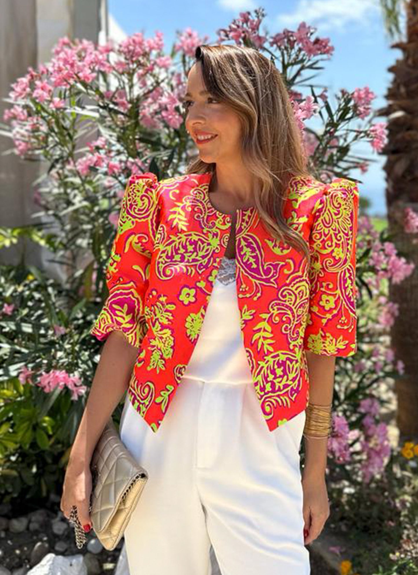 CHAQUETA PAISLEY FLÚOR