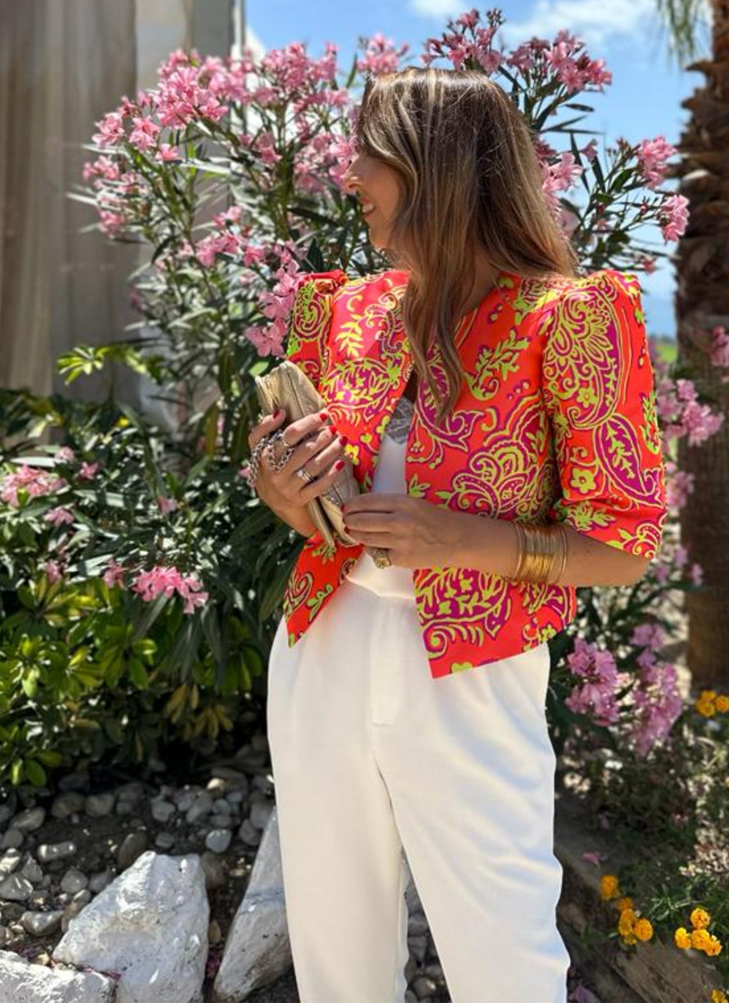CHAQUETA PAISLEY FLÚOR