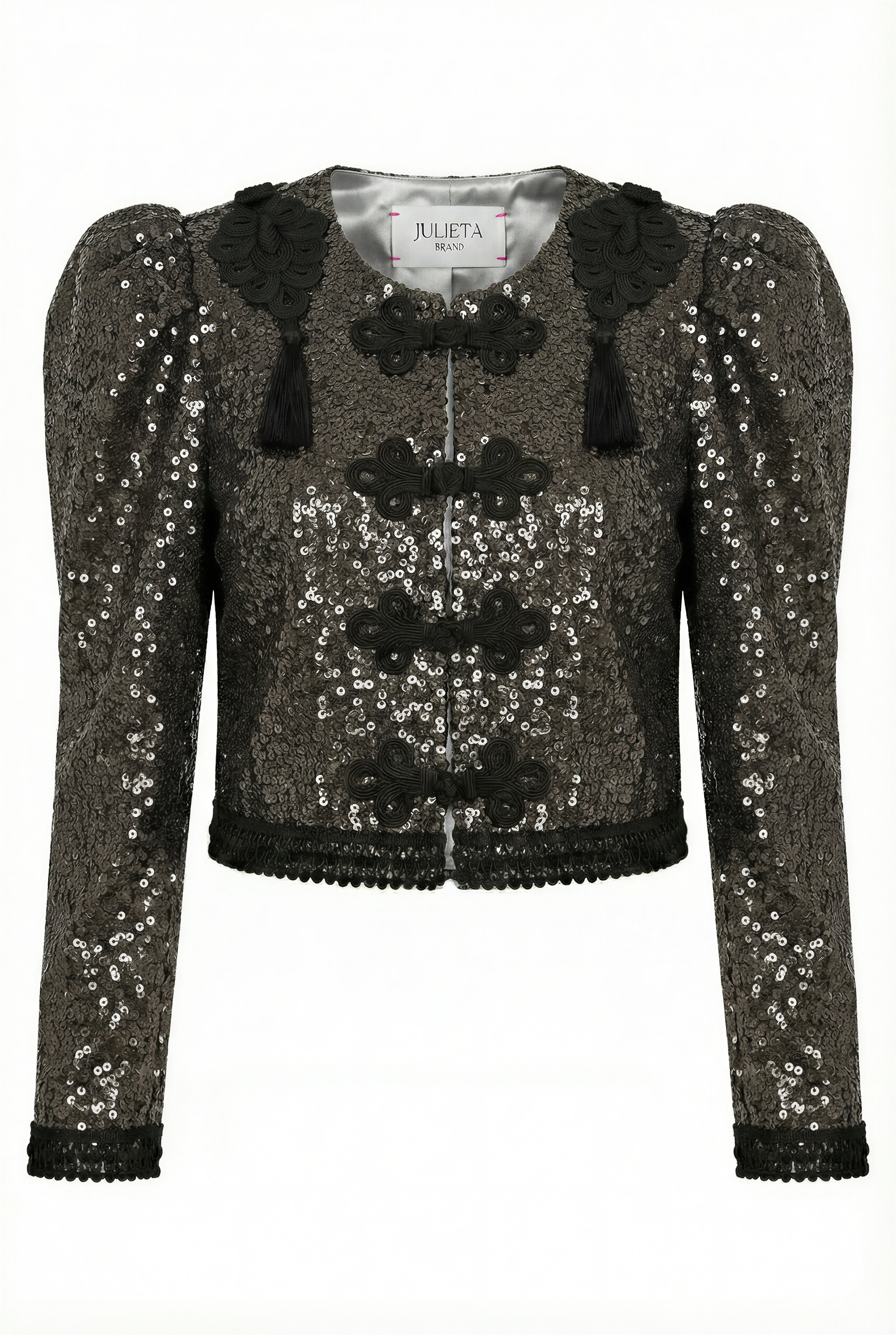 CHAQUETA GOYESCA EN LENTEJUELA GRIS