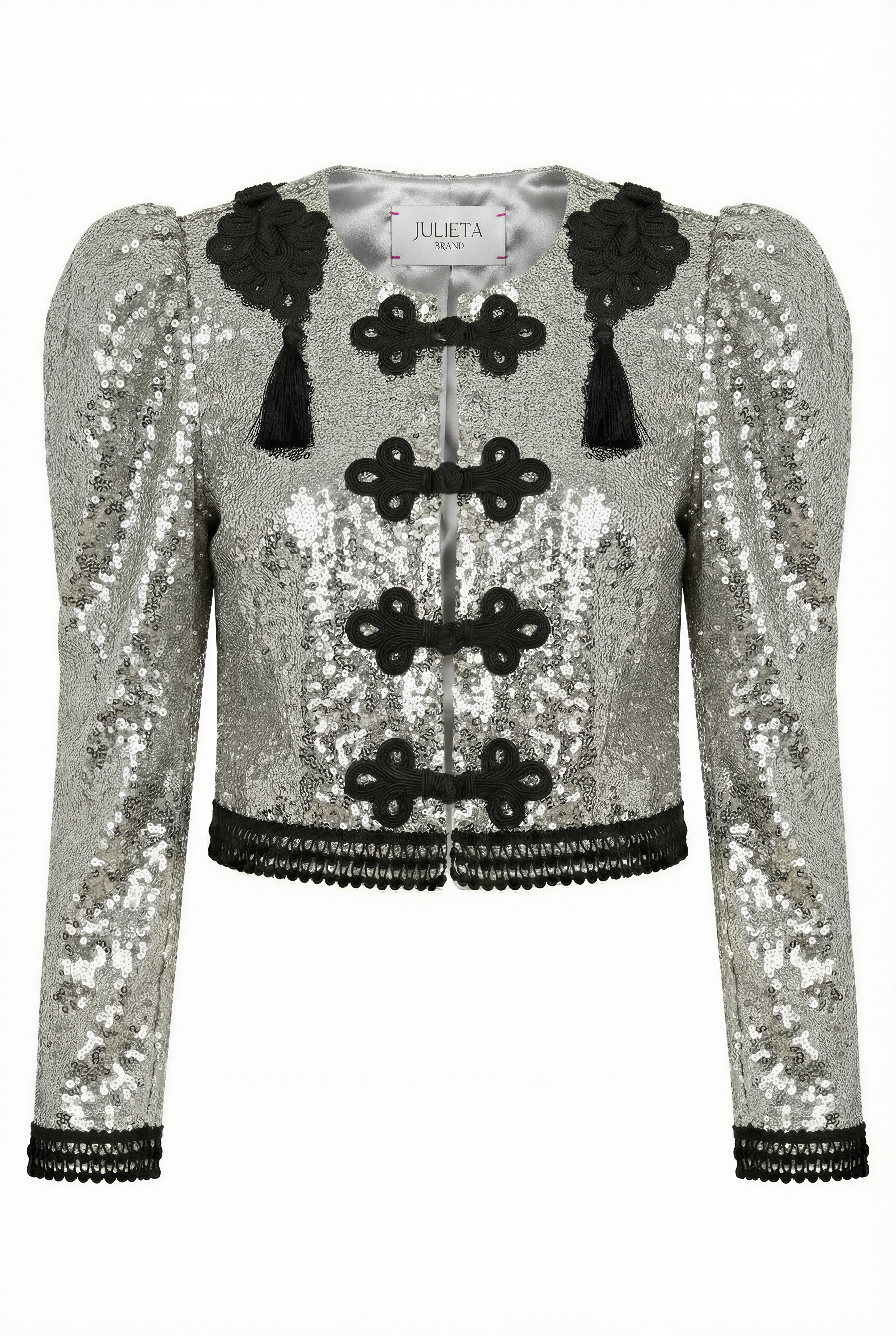 CHAQUETA GOYESCA EN LENTEJUELA PLATA