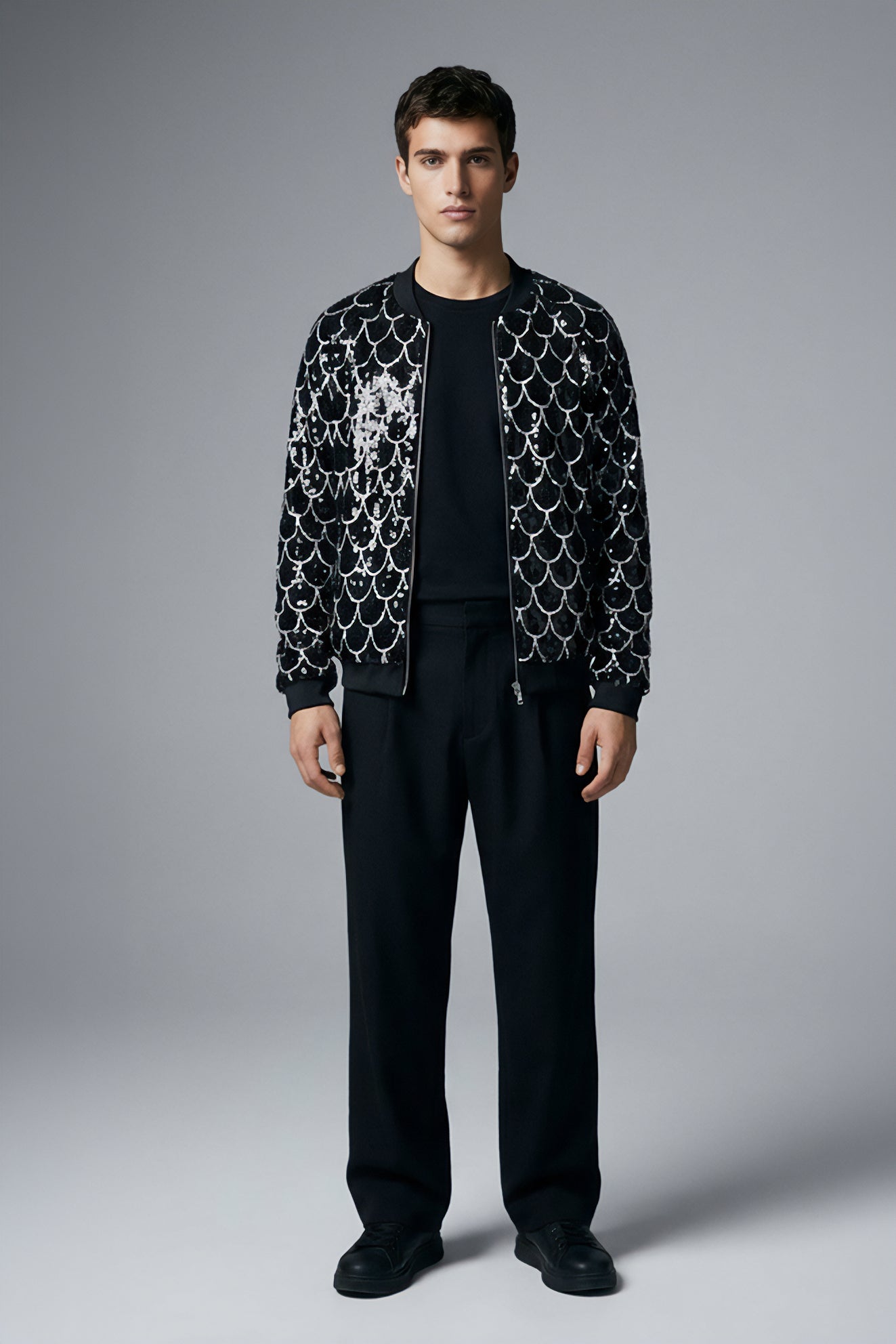 Bomber Unisex Lentejuelas Ondas