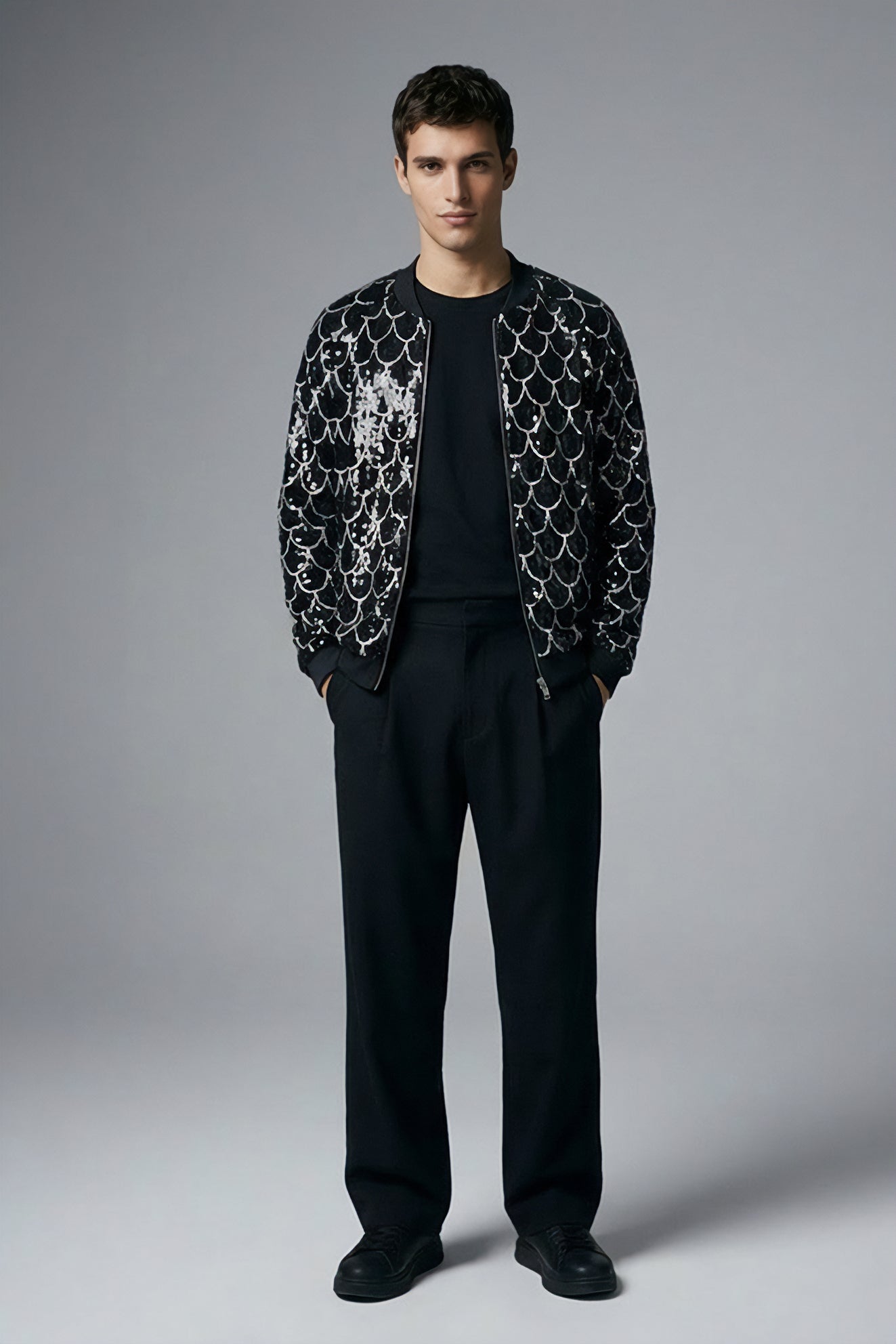 Bomber Unisex Lentejuelas Ondas