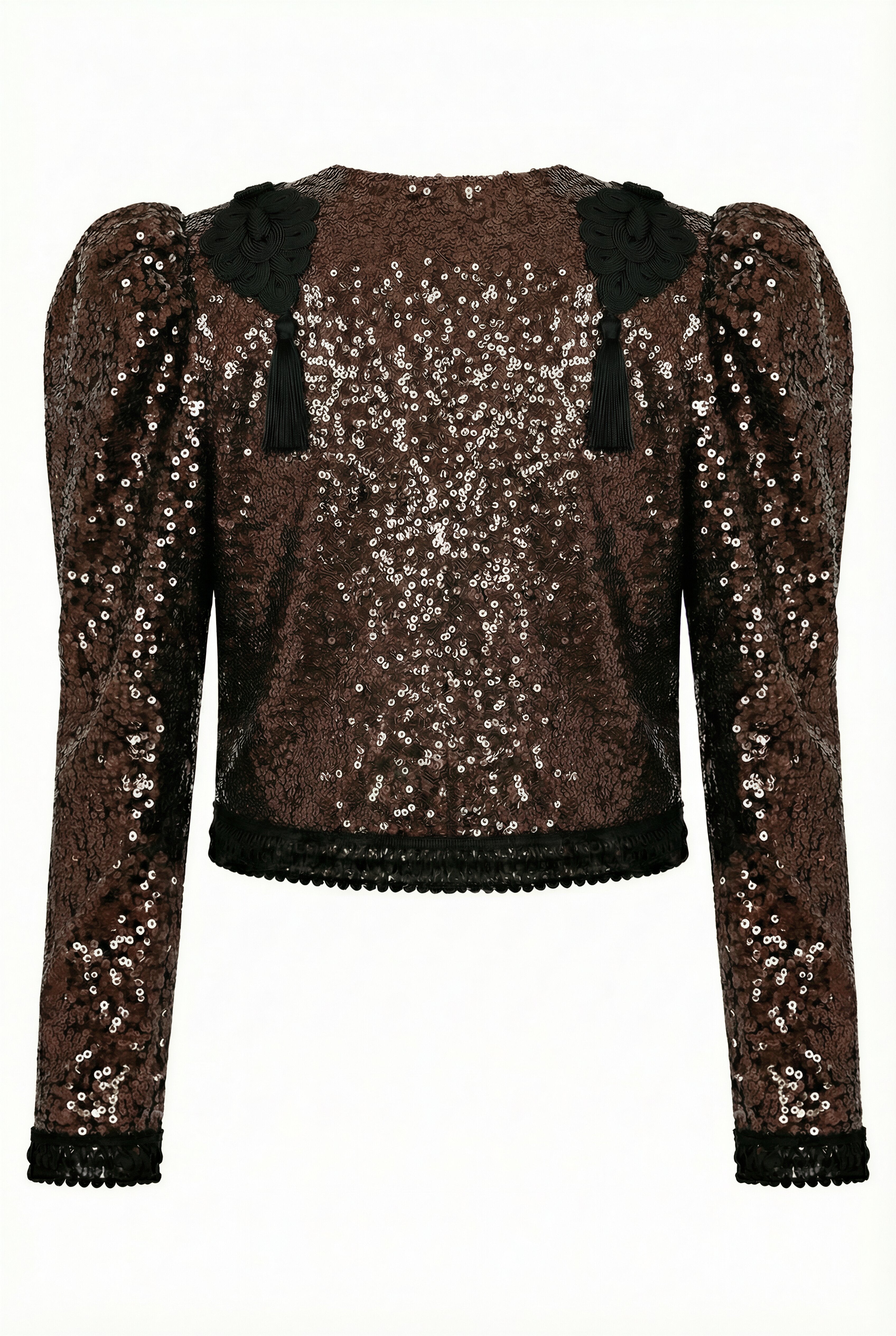 CHAQUETA GOYESCA EN LENTEJUELA MARRÓN