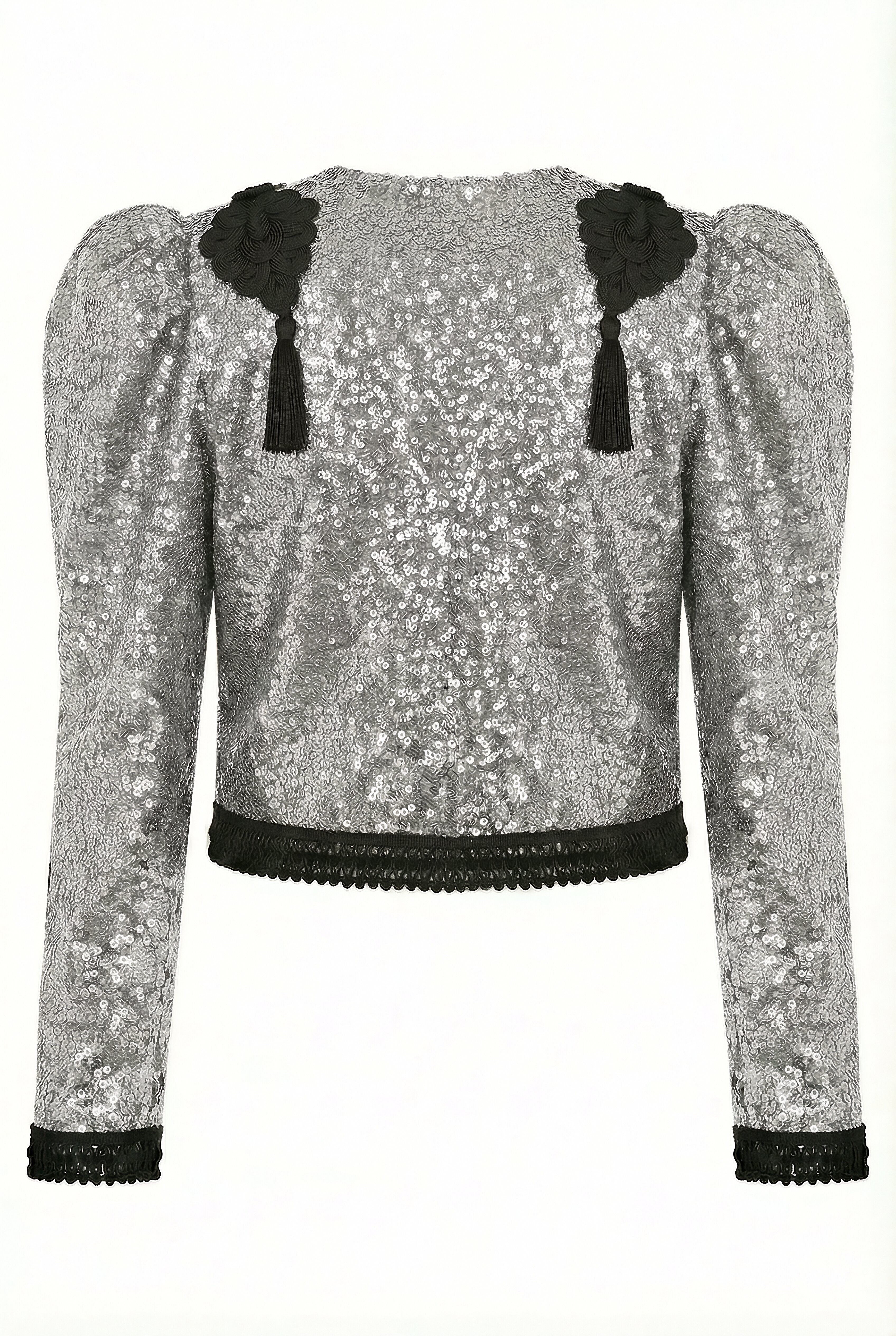 CHAQUETA GOYESCA EN LENTEJUELA PLATA