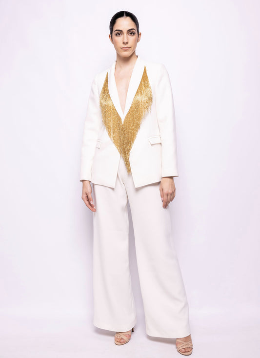 TRAJE DE CHAQUETA DE SASTRERÍA CON FLECO DE CANUTILLO