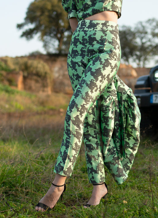 PANTALÓN CAPRI Pata de Gallo